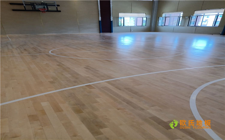 山東淄博潘莊某中學籃球館木地板案例
